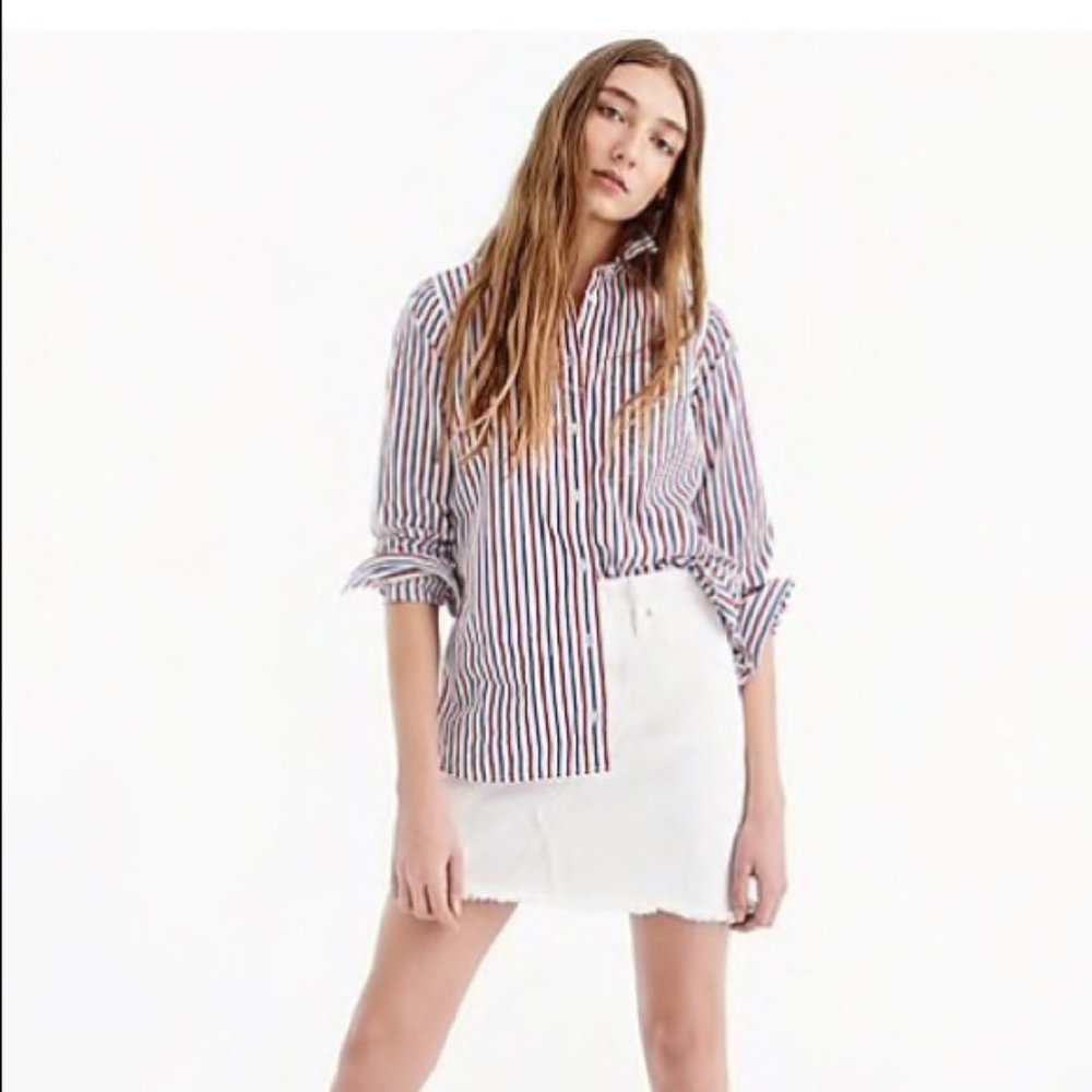 J. Crew White High Waisted Skirt